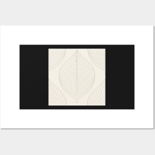 Skeleton leaf in off white and taupe Posters and Art